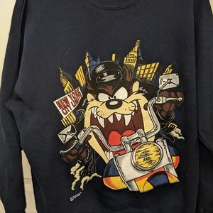 Vintage 90s 1994 Warner Brothers Taz Tasmanian Devil Biker Crewneck